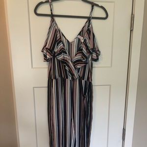 Pinstripe Jumpsuit with Cap Sleeves *NWT*